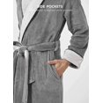thumbnail image 3 of Men's Coral Fleece Robe Full Length Lounge Shawl Bathrobe with 2 Pockets, 3 of 7