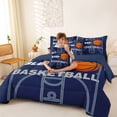 thumbnail image 4 of Erosebridal Basketball Ball Game Kids 7-Piece Twin Bedding Sets,Sport Theme Bedding Comforter Set For Boys,Reversible navy blue, 4 of 7
