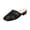 Black, variant on Women's Backless Mules Square Toe Low Block Heel Slip On 3D Floral Lace Mesh Breathable Wedding Casual Walking Slide Flats White 8.5