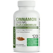 Bronson Cinnamon 2000 MG per Serving Plus Chromium Supports Sugar Metabolism, High Potency Chromium, Non-GMO, 120 Vegetarian Capsules