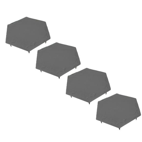 Stepping Stones Outdoor with Ground Stakes, 4pcs Weather Resistant Decorative Pathway Paver Stepping Stone for Garden Yard Lawn Walkway