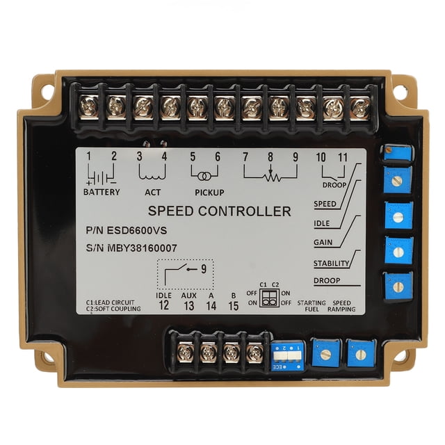 Risegun Módulo De Control De Velocidad ESD6600VS Tablero De Control De Velocidad del Generador 12-24 VDC
