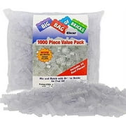 SCS Direct Building Bricks - 1000 Pc Big Bag of Bricks Bulk Unique Colored Clear Blocks with 54 Roof Pieces and Better Variety - Tight Fit with All Major Brands