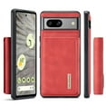 thumbnail image 2 of SaniMore Case for Google Pixel 7A 6.1", PU Leather Case Soft TPU Inner Detachable Magnetic Folding Wallet Card Slots Kickstand Anti-drop Shockproof 360°Protection Cover, Red, 2 of 11