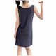 thumbnail image 2 of Camisón largo sin mangas con cuello en V para mujer, camisón holgado de talla grande, camisón de poliéster para mujer, 2 of 4