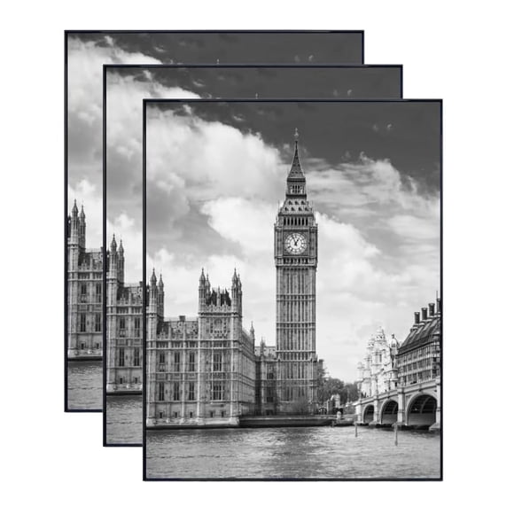 Marco de fotos GoMaize con carga frontal, negro, 28 x 35 cm, juego de 3