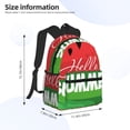 thumbnail image 4 of Haiem Watermelon Hello Summer Lightweight Backpack for School, Classic Basic Water Resistant Casual Daypack for Travel with Bottle Side Pockets, 4 of 8