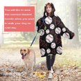 thumbnail image 4 of Black Baseballs and Hearts Pattern Wearable Oversized Blanket,Wearable Blanket Hoodie for Adults,Cozy Hooded Blankets with Super Pockets,Super Warm Fuzzy Pullover for Women & Men, 4 of 6