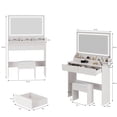 thumbnail image 4 of Leumius Makeup Vanity Set with 3 Color Lighted Mirror,Extra Large LED Mirror,Large Capacity Storage Dressing Table for Bedroom,White, 4 of 4