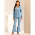 thumbnail image 4 of DARING DIVA Women's 2 Pcs Notched Lapel Blazer Work Suit Set XS Gray Blue, 4 of 6