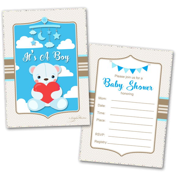 Printable Boy Baby Shower Invitations