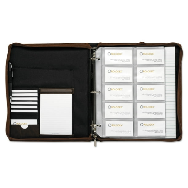 Rolodex Explorer Leather Organizer Business Card Book, 240Card Cap