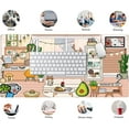 thumbnail image 4 of Cute Bakery Desk Mat Kawaii Mousepad, Cute Japanese Anime Street Aesthetics Gaming Desk Pad XXL, Pastel Brown and Green Plants Mouse Pad Office Decor Computer Mat Keyboard Mouse Mat 31.5" x 15.75", 4 of 6