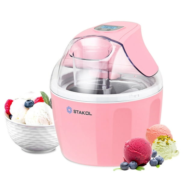 Stakol 1 5 Quart Automatic Ice Cream Maker Freezer Bowl Dessert Machine Macarons Color Pink Walmart Com Walmart Com
