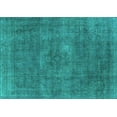 thumbnail image 1 of Ahgly Company Machine Washable Indoor Rectangle Oriental Turquoise Blue Industrial Area Rugs, 7' x 9', 1 of 4