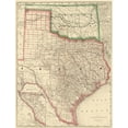 thumbnail image 2 of Rand McNally 26x32 Gold Ornate Wood Framed with Double Matting Museum Art Print Titled - Texas and Indian Territory - Rand McNally 1879, 2 of 4