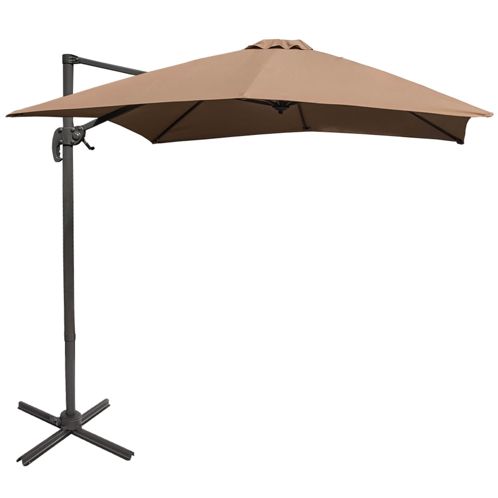 Sundale Outdoor 8.2ft Square Sunbrella Fabric Offset Hanging Umbrella Market Patio Umbrella