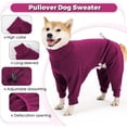 thumbnail image 4 of HQREA Pullover Dog Sweater with Leash Hole High Collar Cold Weather Large Dogs Vest, 4 of 6