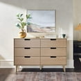 thumbnail image 7 of Glass and Grooved Wood Door Transitional Accent Cabinet - Dark Walnut, 7 of 7