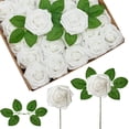thumbnail image 1 of Flores artificiales InnoGear 100 unidades de rosas de espuma blancas de 8 cm, 1 of 8