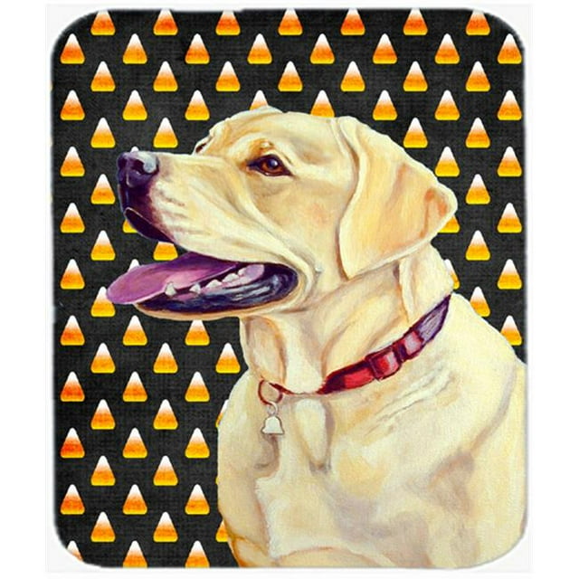 Carolines Treasures LH9079MP Labrador Yellow Candy Corn Halloween Portrait Mouse Pad- Hot Pad or Trivet