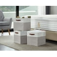 Cube Storage Bins, 11 inch Storage Cubes Set of 4, Light Grey and White