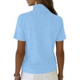 thumbnail image 4 of Women's Basic Short Sleeve Sweater, Round Neck Solid Color Casual Pullover, Versatile Layering Piece for Cool Weather or Everyday Wear,Sky Blue - L, 4 of 4