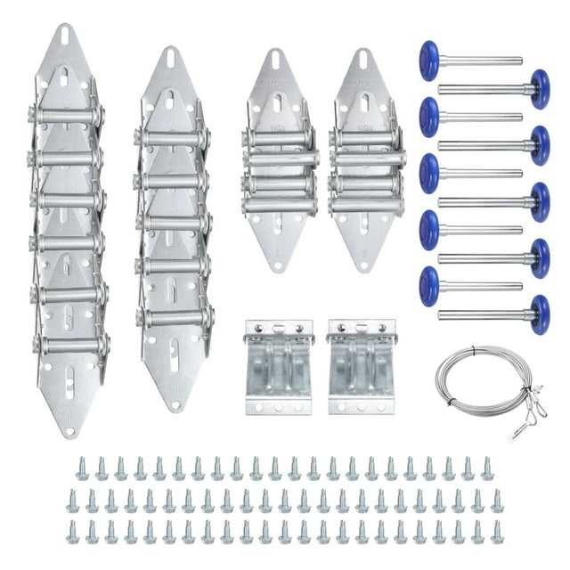 Charnière de Porte de Garage & Kit de Réglage à Rouleau, Ensemble de Porte de Garage 6200ZZ Rouleau Bleu avec Couvercle pour Porte 16 x 7 Pieds