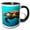 Black/White, variant on 3drose, Sea Turtle, 15oz Two-tone Blue Mug