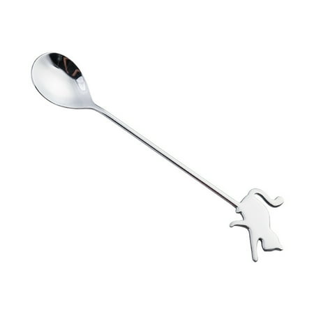 

iaksohdu Stainless Steel Long Handle Coffee Stirring Spoon Cake Fork Tableware Supplies