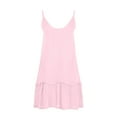 thumbnail image 4 of Sakmal Sundress Womens Dresses Sleeveless Mini V Neck Pink Ruffle Dresses ,Sizes S-2XL, 4 of 5