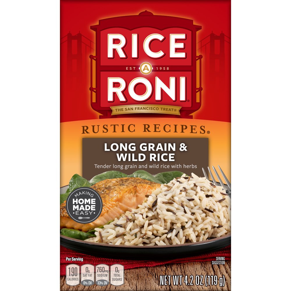 RiceARoni Rustic Recipes, Long Grain & Wild Rice, 4.2 oz Box