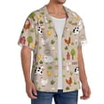 thumbnail image 2 of Gukieu animals farm Print Men's Short-sleeved Shirts, Button-down Pocket Shirts, T-shirts, Beach Vacation Travel Summer Clothing-Small, 2 of 5