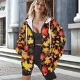 thumbnail image 3 of COEQINE Women's Long Sleeve Hoodie Oversized Sweatshirts Lemon and Flower Green Print Fashion Casual Wear Full Zipper Y2K Jacket Fall Outfits Tops with Pockets, S, 3 of 7