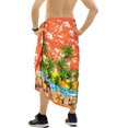 thumbnail image 3 of LA LEELA Men's Swim Bath Trunk Swimsuit Regular Surfing Swimwear Sarong Long Pareo Beach Wrap One Size Ginger, Holiday Summer Vacation Aloha, 3 of 4