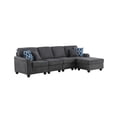 thumbnail image 4 of Leo Dark Gray Woven 5 Seater Sofa and Ottoman, 4 of 10