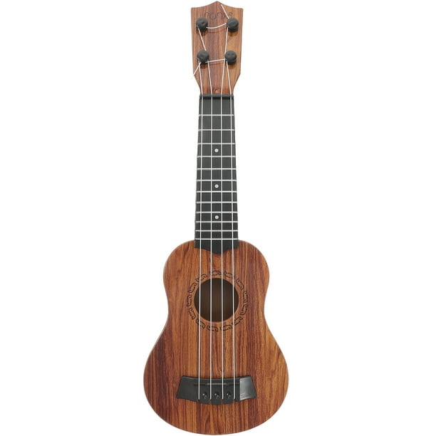 Instrumento musical infantil de tamaño pequeño, imitación de ukelele, mini guitarra de juguete con cuatro cuerdas