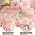 thumbnail image 2 of LIFEREVO 3 Pieces Luxury Shaggy Faux Fur Duvet Cover Set Soft Fluffy Fuzzy Comforter Cover Set Marble Print Furry Bedding,1 Long Plush Duvet Cover+2 Pillow Covers,Zipper Closure,Rainbow Pink,Queen, 2 of 7