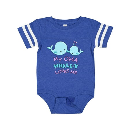 

Inktastic My Oma Whale-y Loves Me Gift Baby Boy or Baby Girl Bodysuit