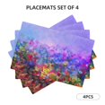 thumbnail image 3 of Placemats Set of 4 / 6, Colorful Purple Cosmos Flower Placemats for Dining Table Indoor/Outdoors Heat Resistant Washable Placemats 18" x 12", 3 of 8
