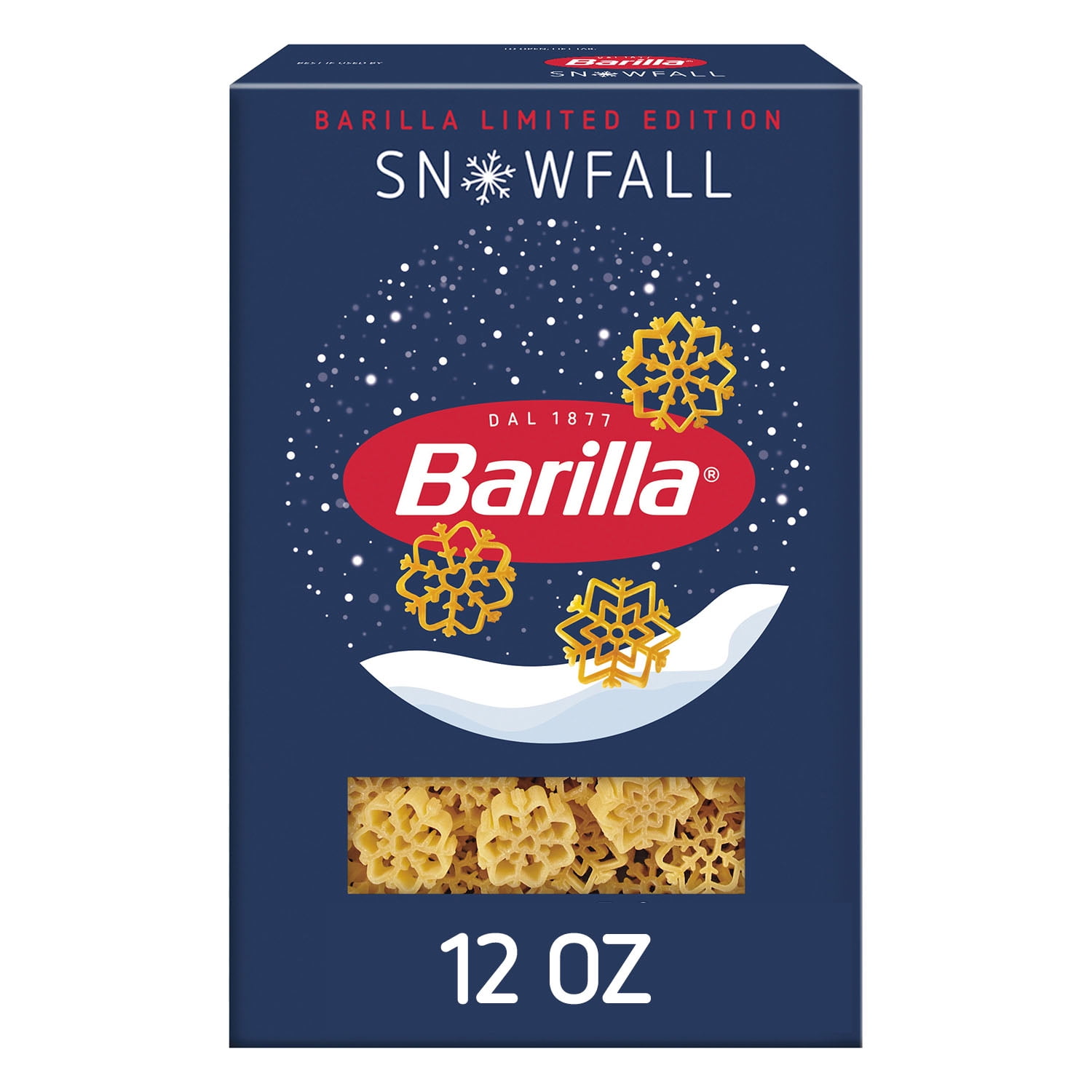 (4 pack) Barilla Classic Non-GMO, Kosher Certified Snowfall Pasta, 12 oz.