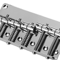 thumbnail image 3 of LOOKSEVEN 5 String Fixed Electric Bass Bridge, Black/Chrome/Gold 5-String Bass Guitar Replacement Parts with Screws & Wrench-chorme, 3 of 5