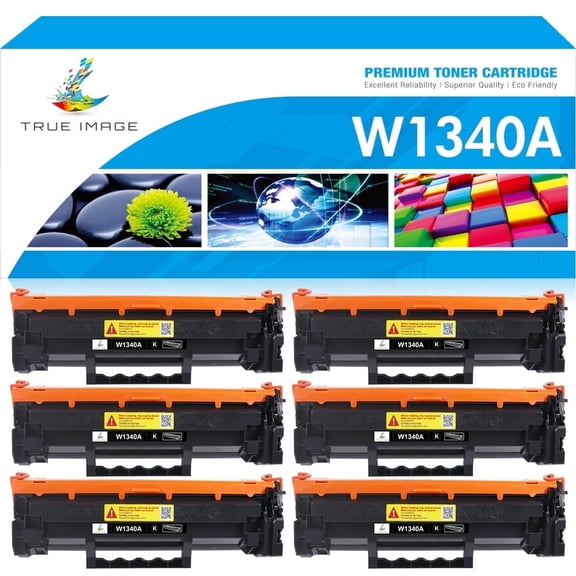 True Image 6-Pack Compatible Toner Cartridge NO CHIP Compatible for HP W1340A 134A W1340X 134X LaserJet M209dw MFP M234dw M234sdn M234sdw Printer(Black)