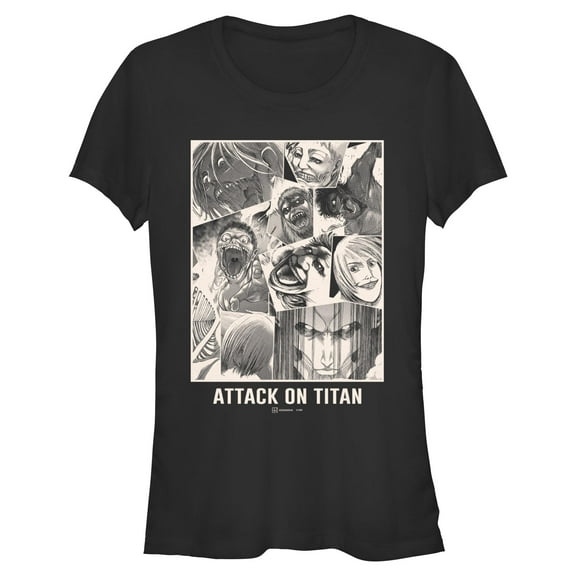 Juniors Attack on Titan Titan Panels Collage T Shirt