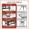 thumbnail image 3 of Piecart Outdoor Dining Table with Umbrella Hole, Rectangular Glass Patio Table, Patio Table for Outside, Garden, Balcony, Black, 3 of 8