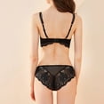 thumbnail image 4 of Gibobby Conjunto de lencería de encaje Conjunto de lencería sexy de encaje suave para mujer, ropa interior transparente con aros de encaje floral(Negro, 80B), 4 of 5