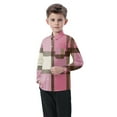 thumbnail image 5 of Cethrio Kids Boys' Button Down Shirts, Plaid Casual School Collared Long Sleeve Shirts Pink Size 2-3 T, 5 of 5