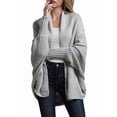 thumbnail image 3 of para Mujer: Suéter Holgado de Punto con de Murciélago y Gran Tamaño. Gris Talla Única, 3 of 8