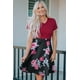 thumbnail image 4 of ABPHQTO Mini vestido cruzado con escote en V floral burdeos para mujer, 4 of 5