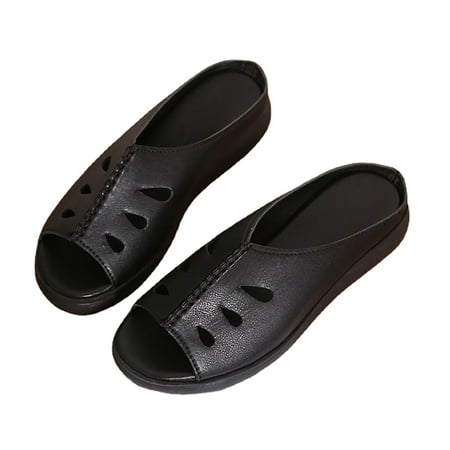 

Pyhlmscde Womens Sandals Peep Toe Slip On Slide Sandal Soft Bottoms Platform Sandals Summer Casual Slippers Shoes